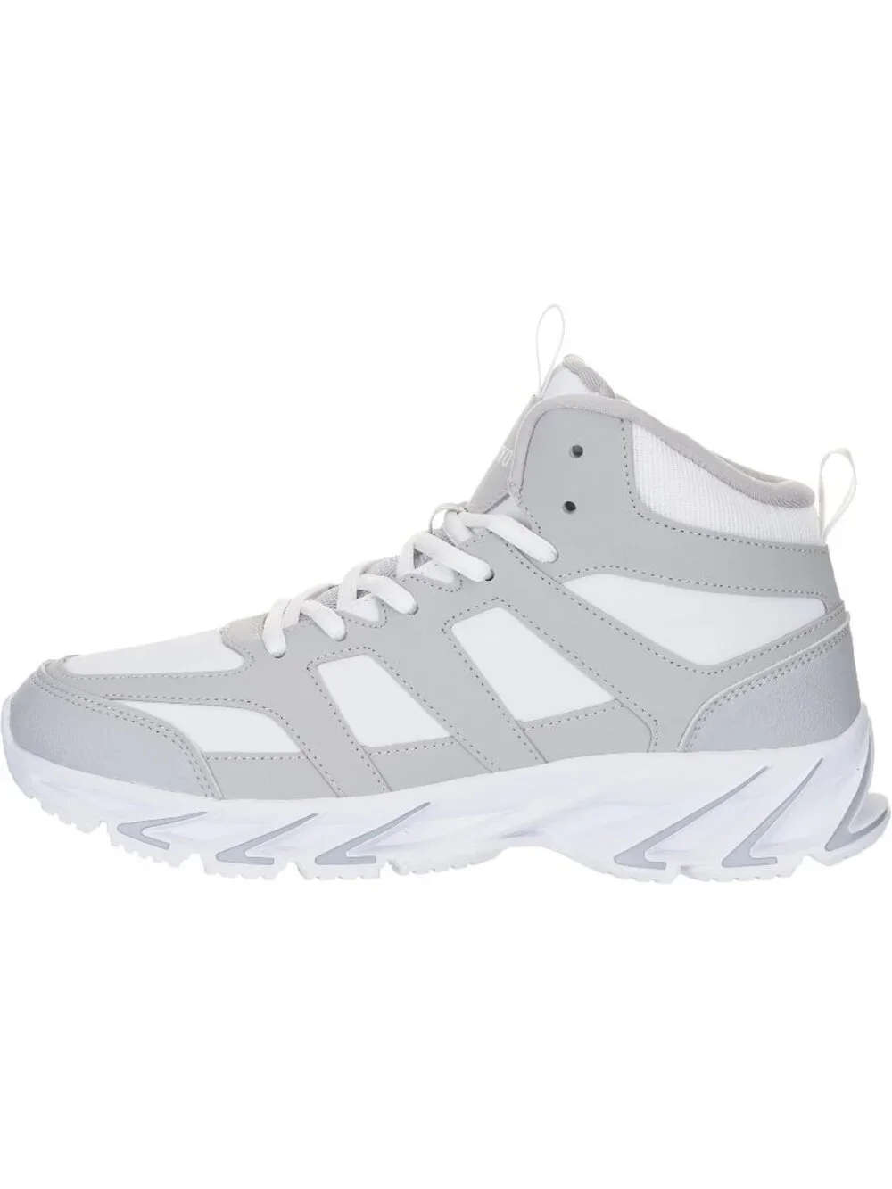 Joomra Men's Grey White Rubber Leather High Top Athletic Inspire Lace Up Sneaker